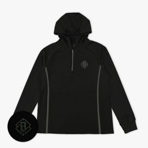 Diamond Tech Knit Zip Youth Hoodie - Black