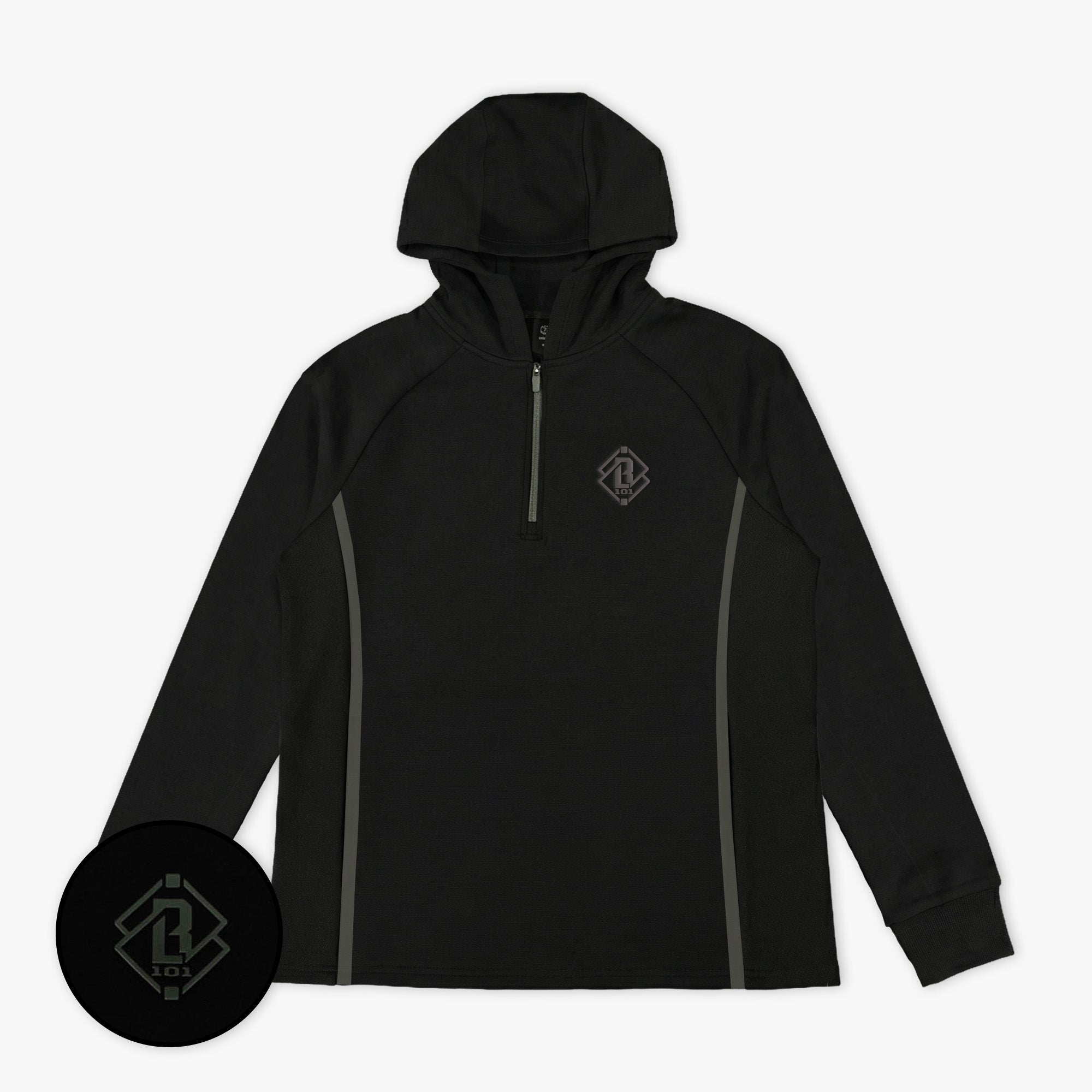 Diamond Tech Knit Zip Youth Hoodie - Black