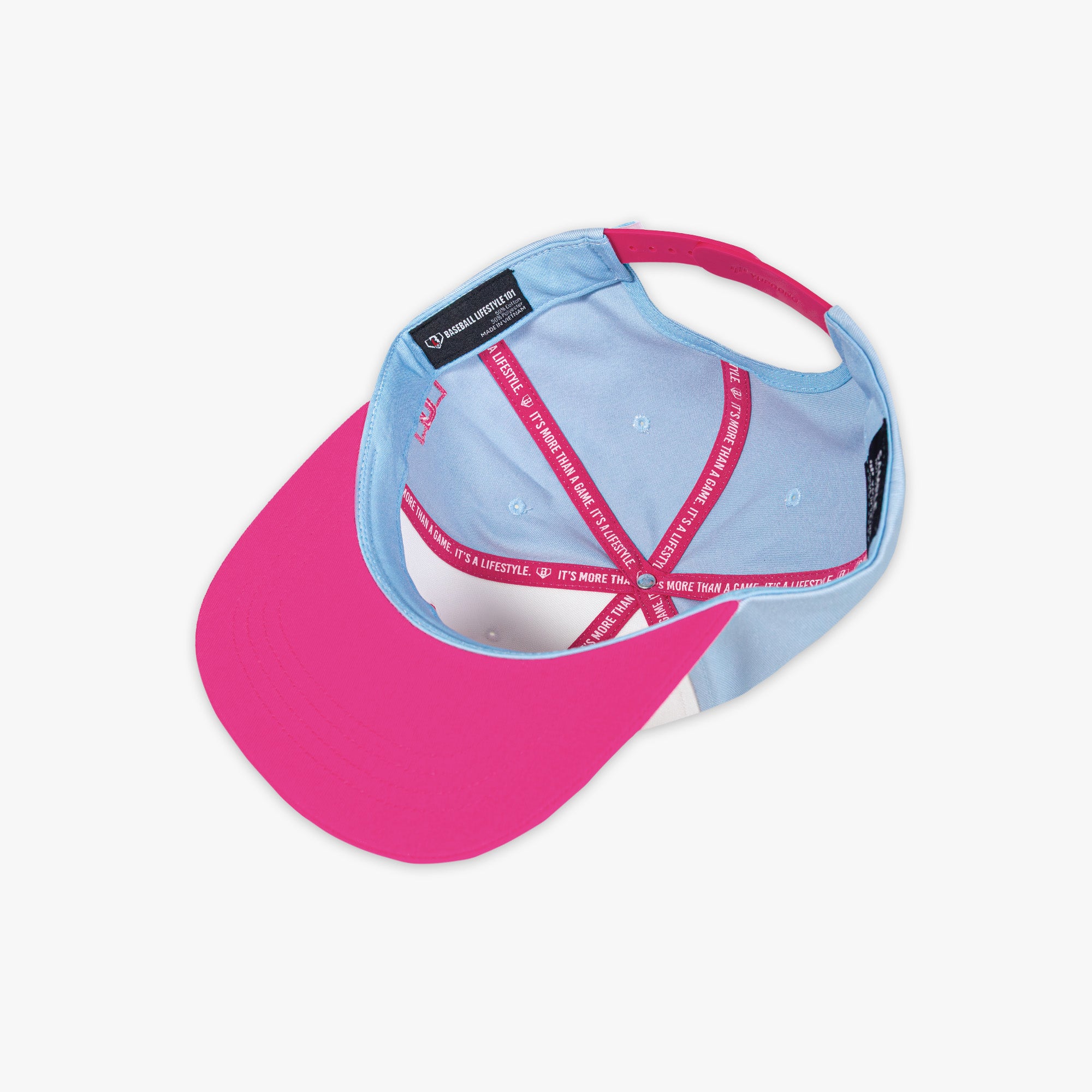 Established Snapback Hat - White/Pink/Light Blue - Image 2