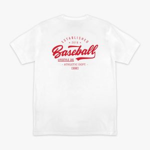 Established Tee - BL White/BL Red