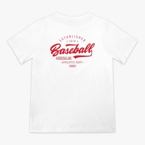 Established Youth Tee - BL White/BL Red