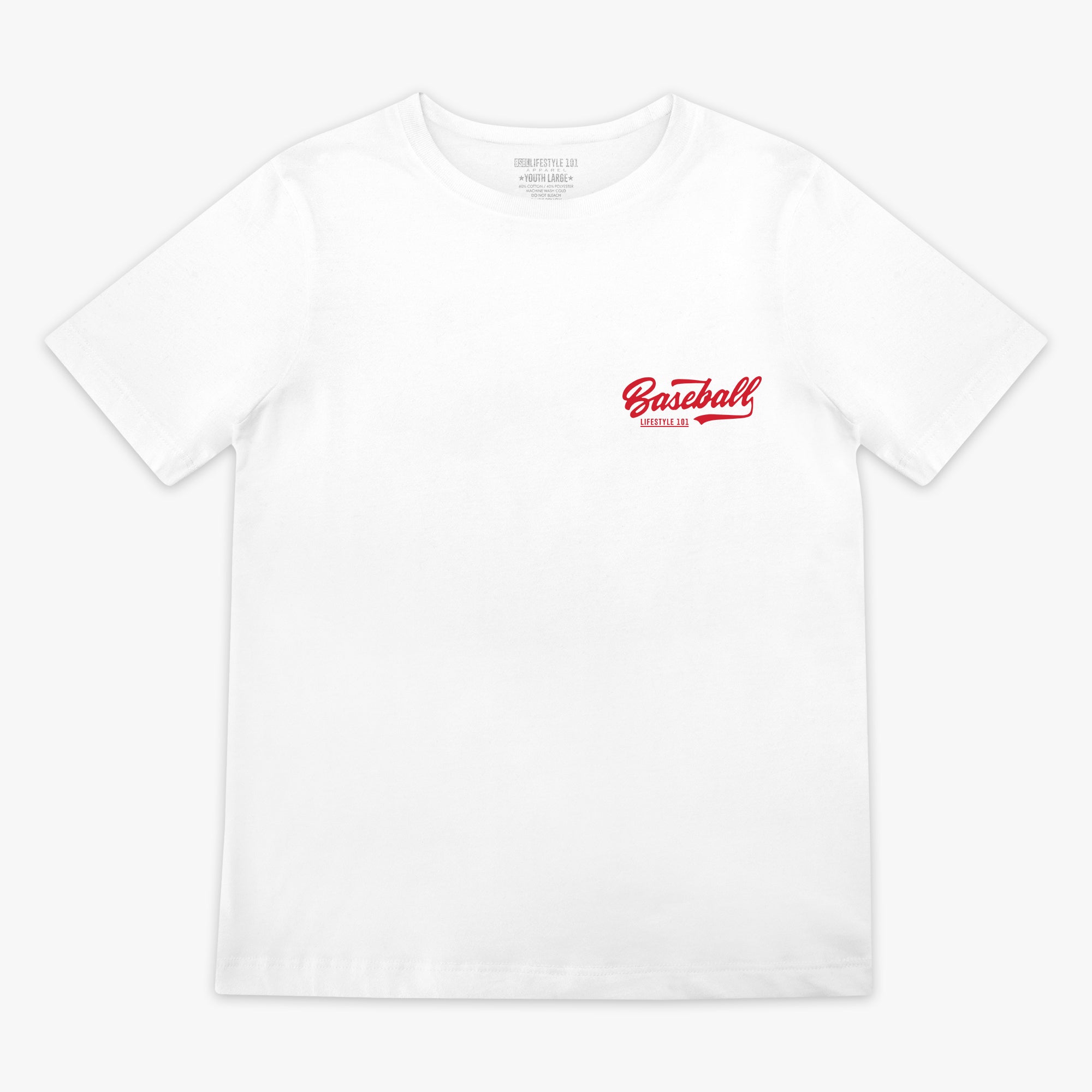 Established Youth Tee - BL White/BL Red - Image 2