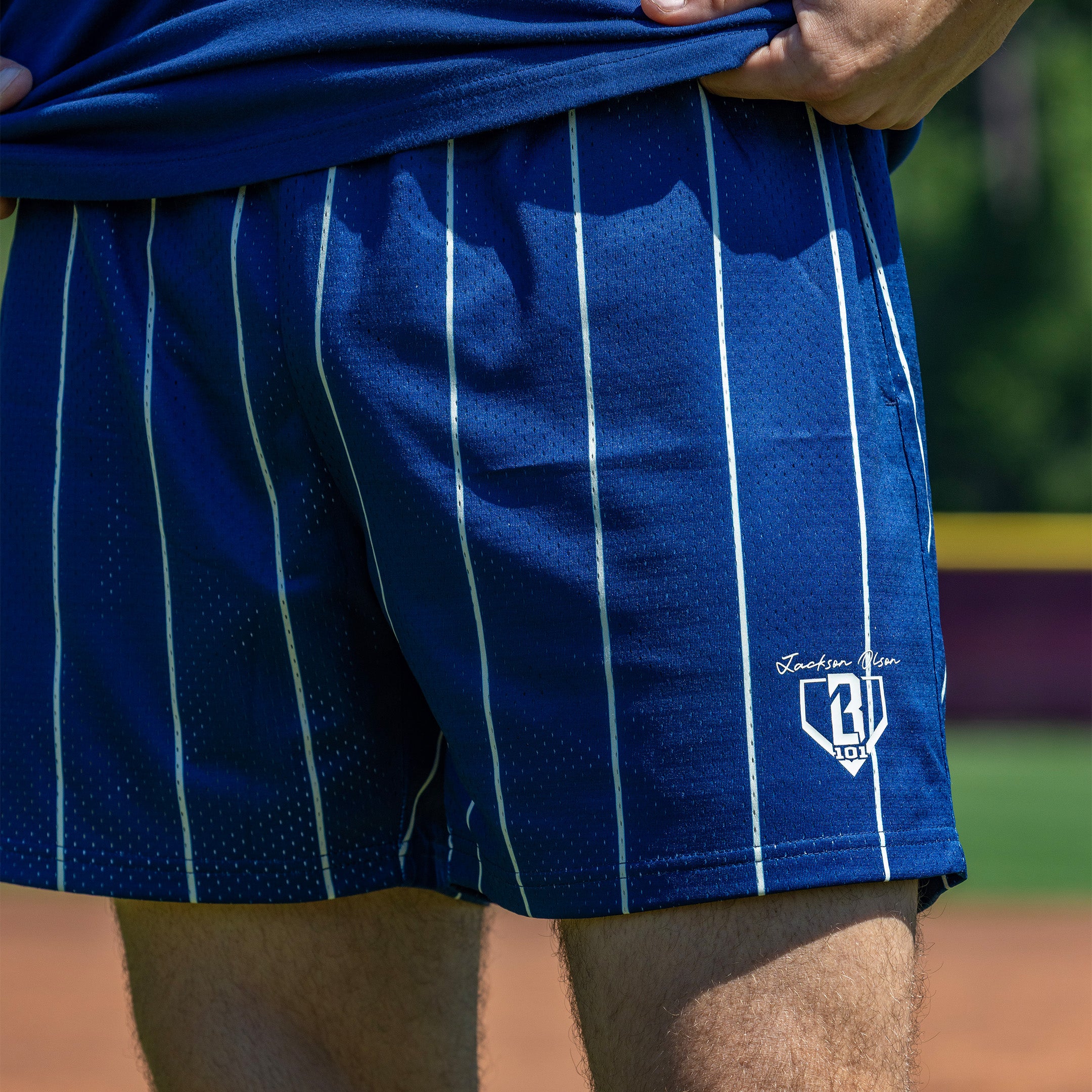 Jackson Olson Signature Youth Shorts - Midnight Pinstripes - Image 2