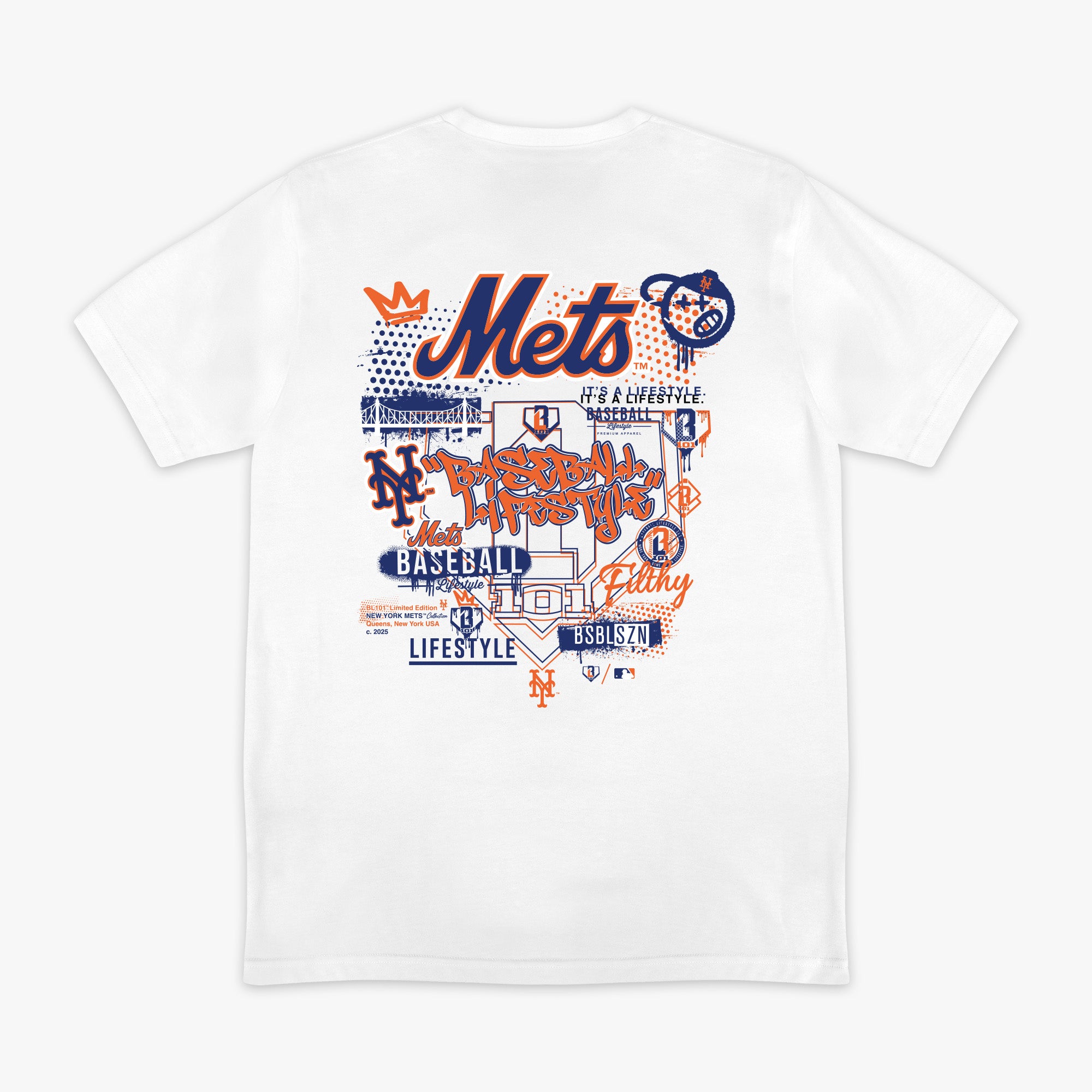 New York Mets Drip Tee - White