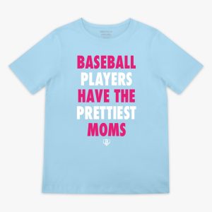 Baseball Players Have The Prettiest Moms Youth Tee - Blue/Pink