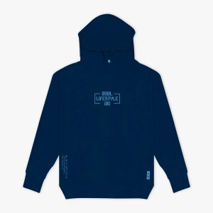 Off-Field Performance Youth Hoodie - Navy/Light Blue