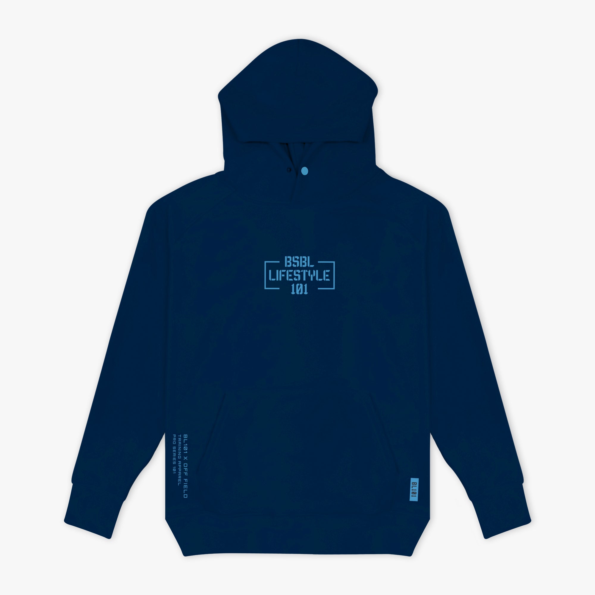 Off-Field Performance Youth Hoodie - Navy/Light Blue