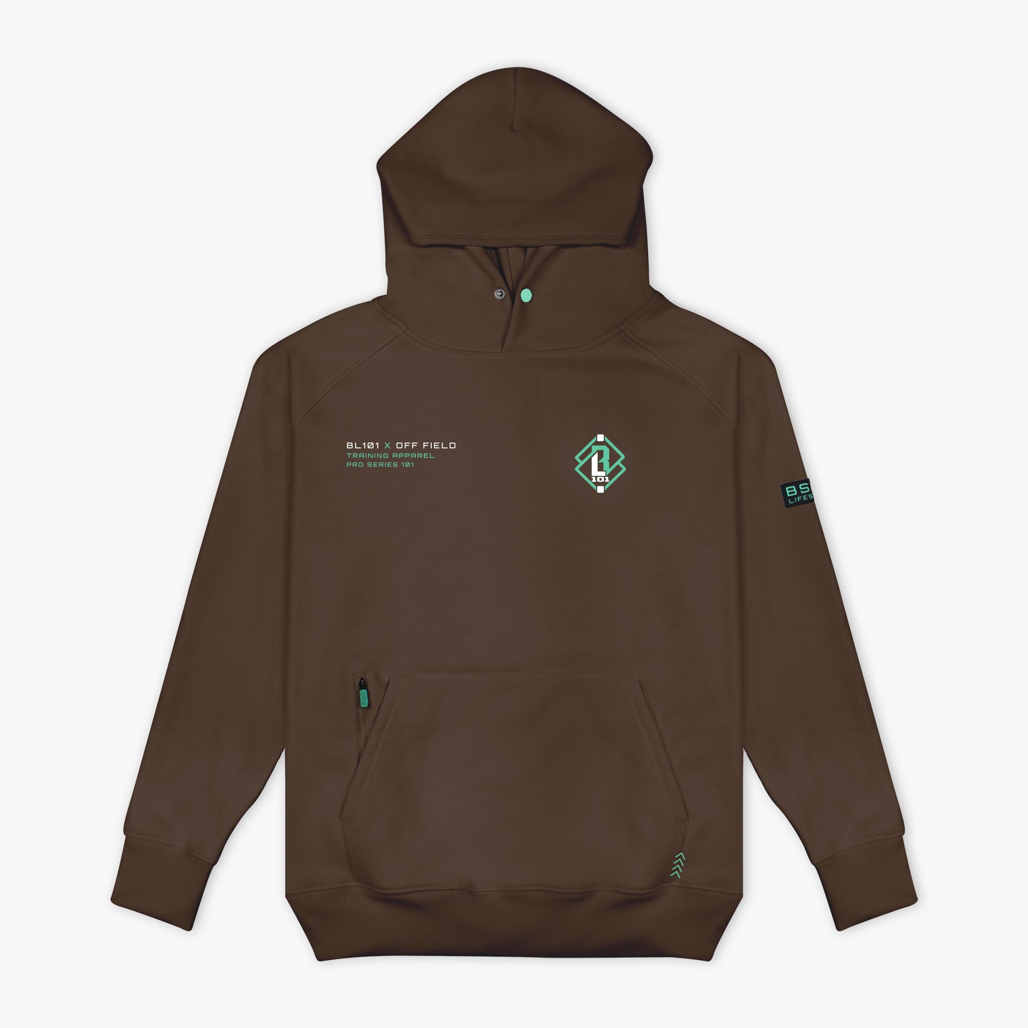 Off-Field Waffle Performance Youth Hoodie - Brown/Mint