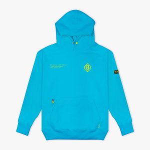 Off-Field Waffle Performance Youth Hoodie - Highlighter Blue
