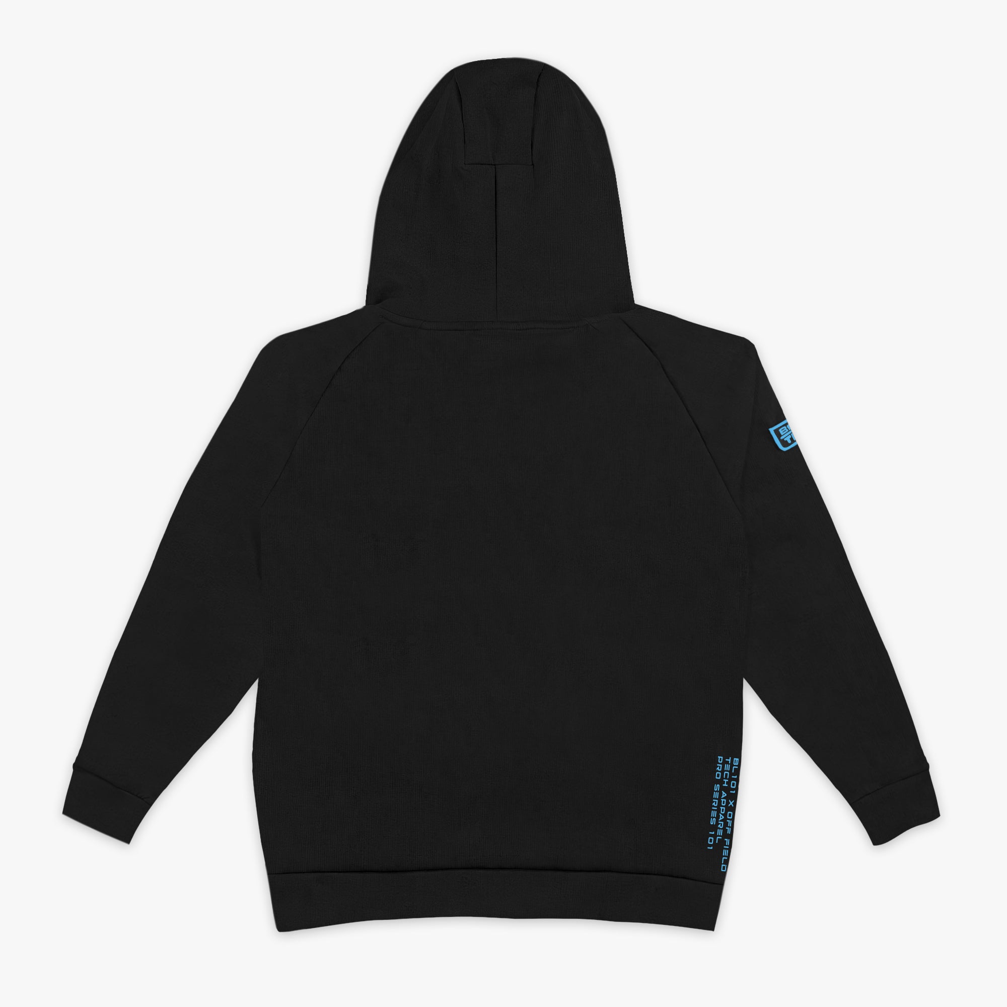 Diamond Tech Side Vented Youth Hoodie - Black/Light Blue - Image 2
