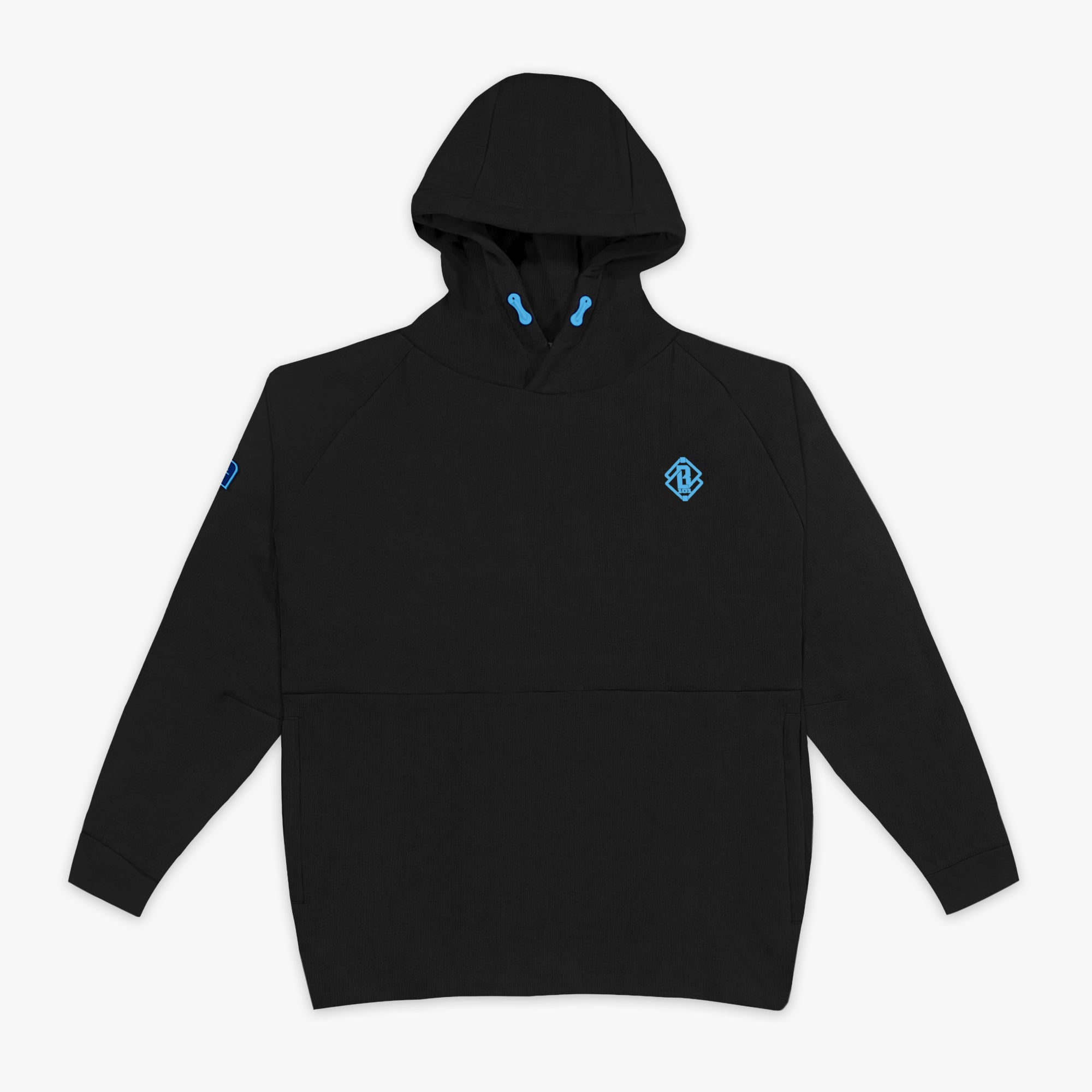 Diamond Tech Side Vented Youth Hoodie - Black/Light Blue