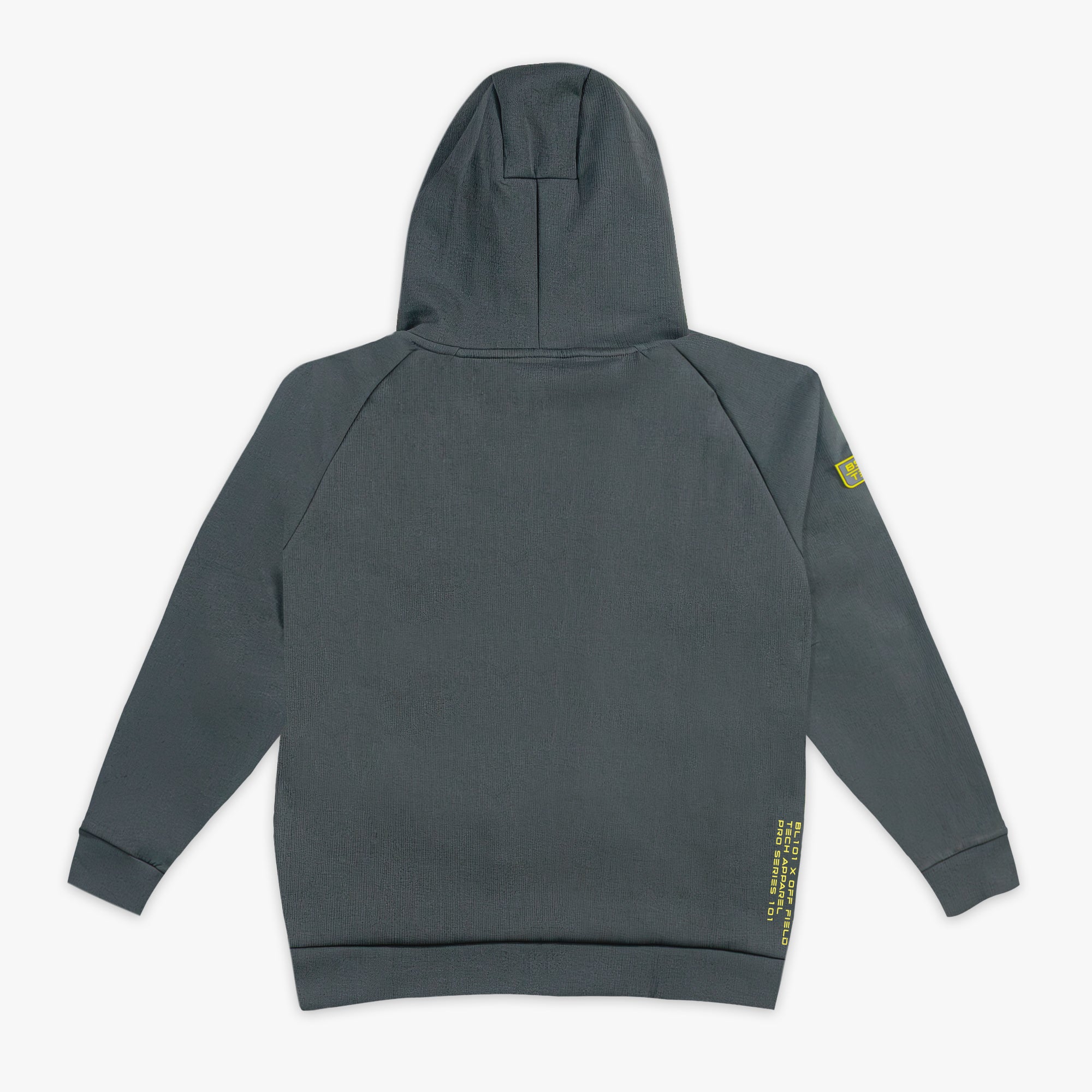 Diamond Tech Side Vented Youth Hoodie - Gray/Yellow - Image 2
