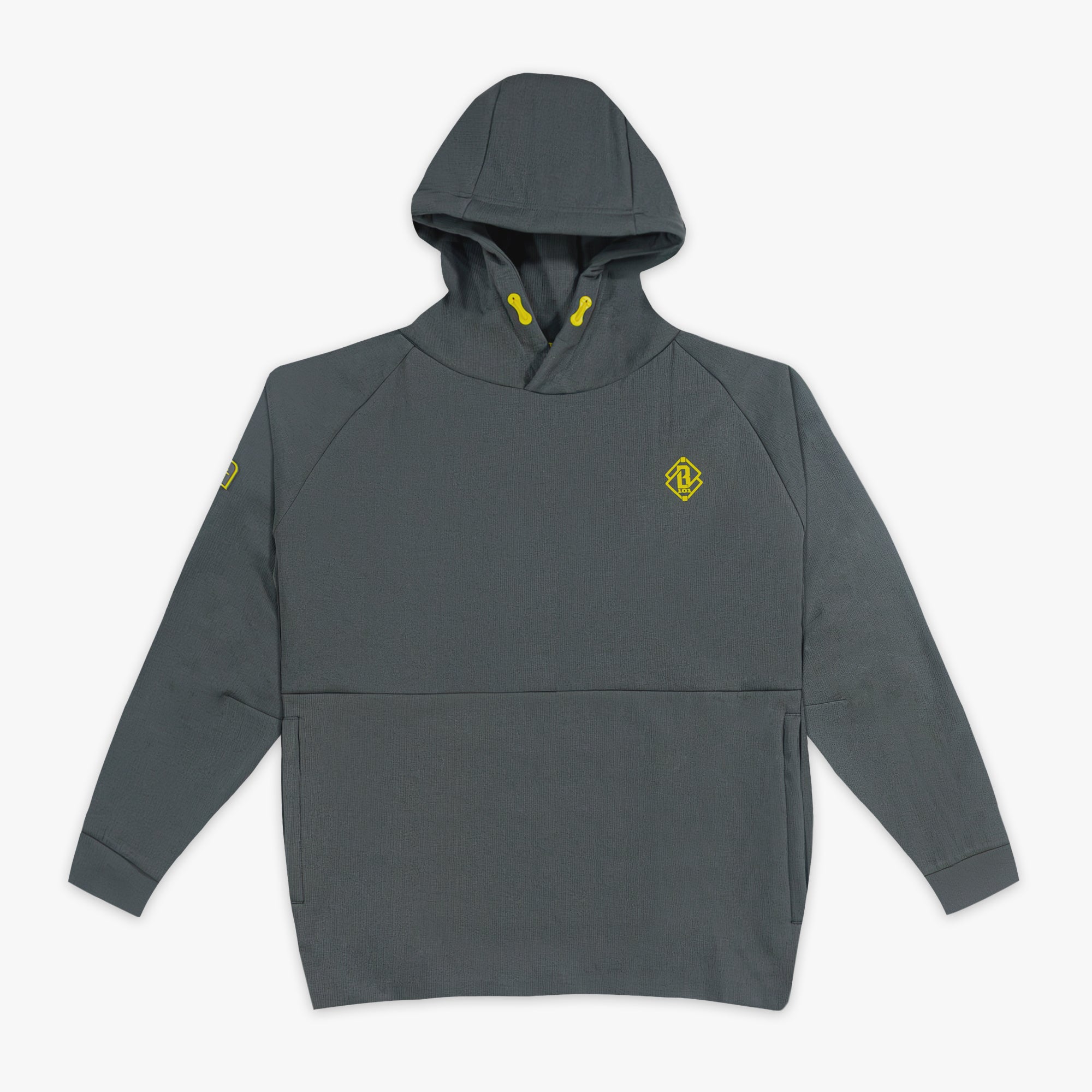 Diamond Tech Side Vented Youth Hoodie - Gray/Yellow