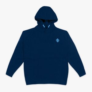 Diamond Tech Side Vented Youth Hoodie - Navy/Light Blue