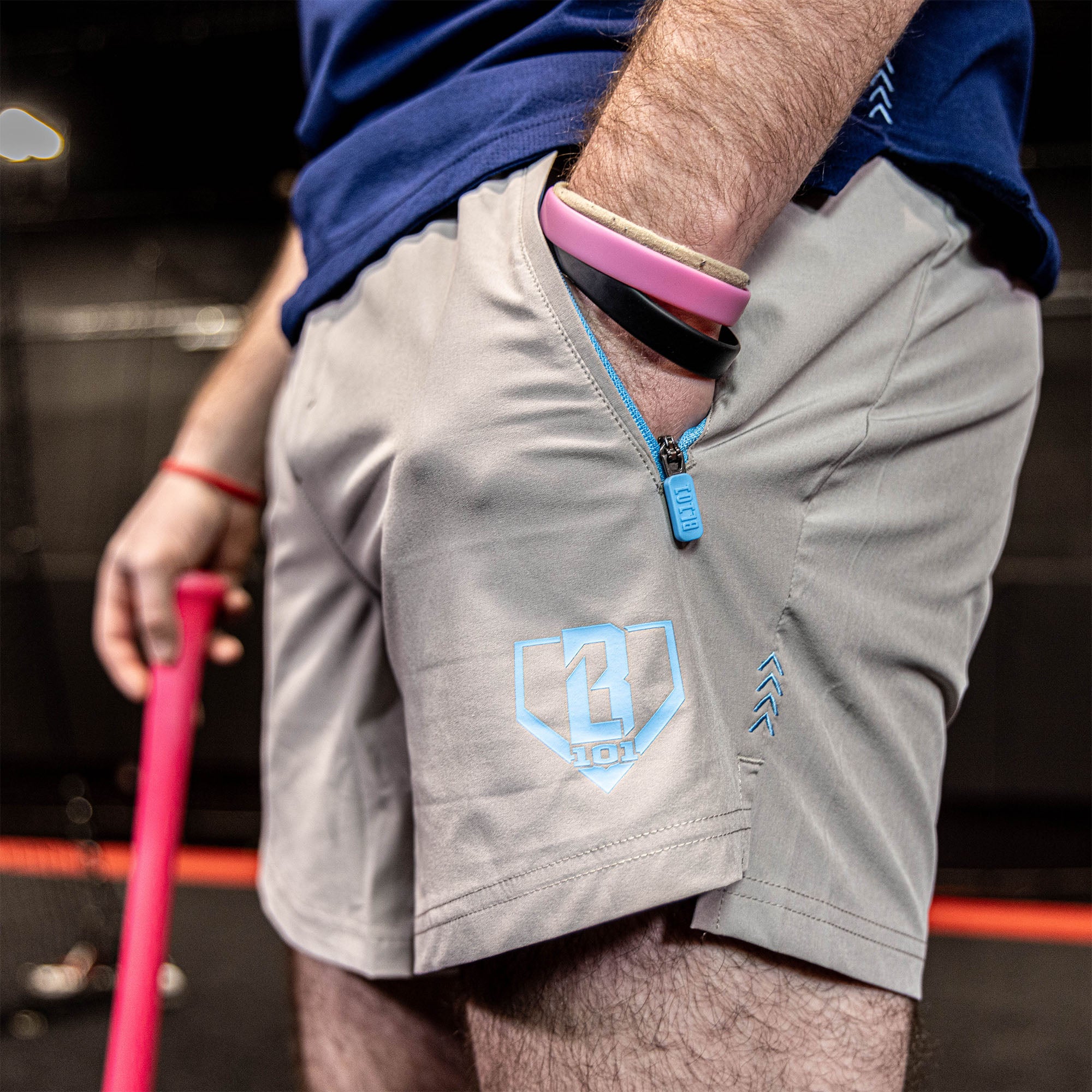 Pro Series Shorts V2 - Gray/Light Blue - Image 3