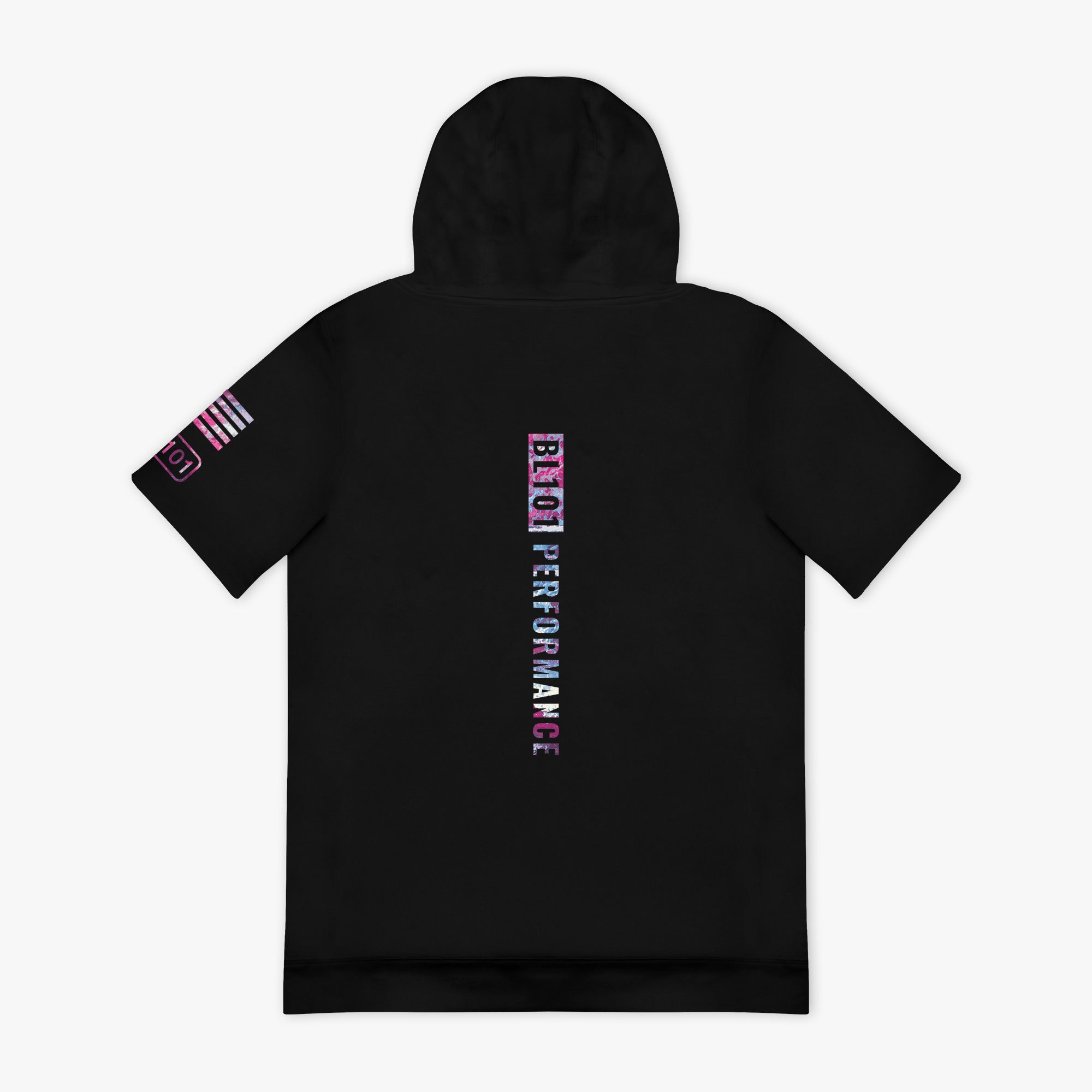 Realtree BSBL-SZN Short Sleeve Hoodie V3 - Black/Aspect Blue - Image 2