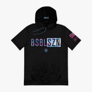 Realtree BSBL-SZN Short Sleeve Hoodie V3 - Black/Aspect Blue