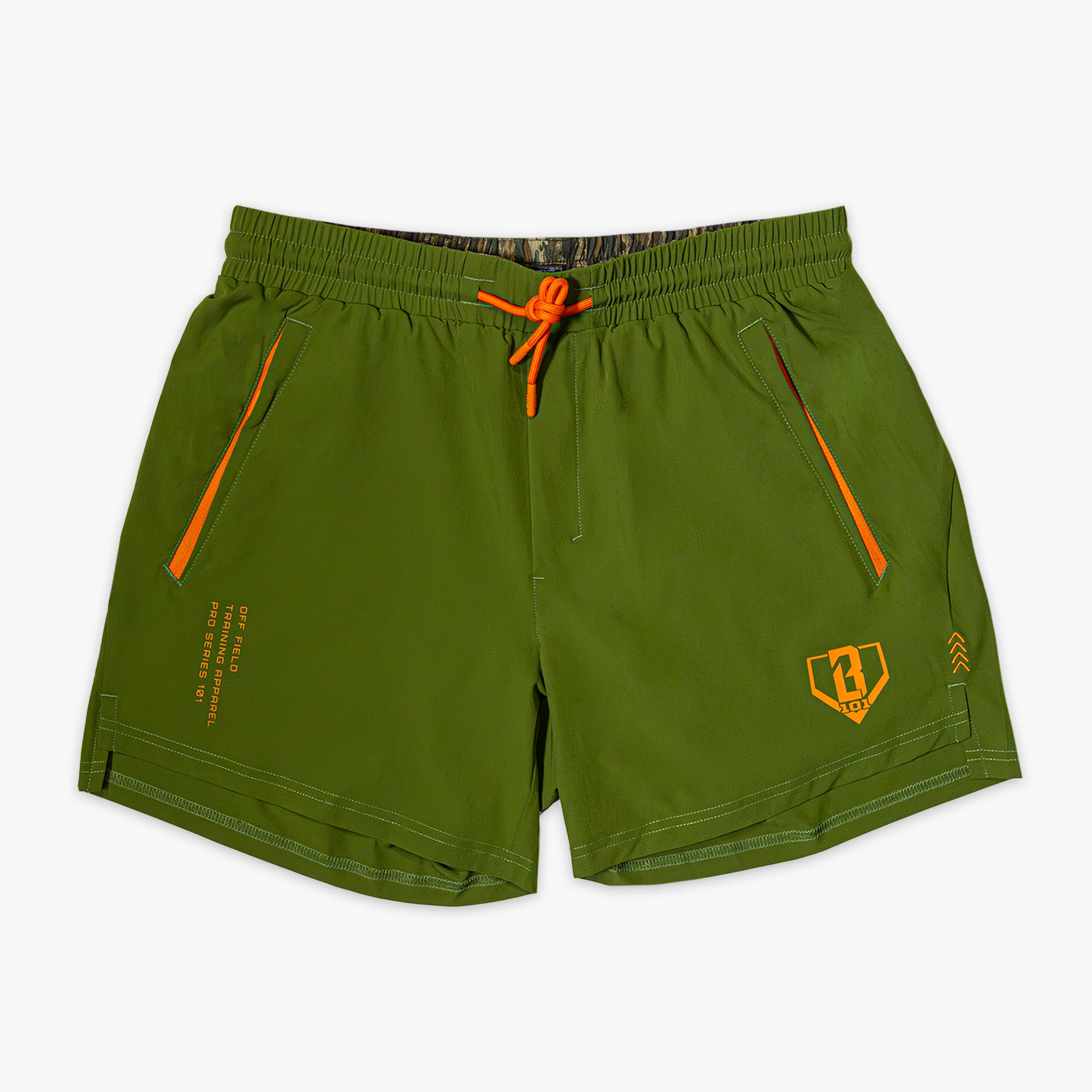 Realtree Pro Series Youth Shorts V2 with Liner - Olive Green/Legacy - Image 2