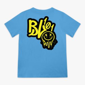 Retro Graffiti Youth Tee - Blue/Yellow