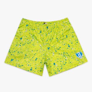 Splatter Shorts - Highlighter Yellow