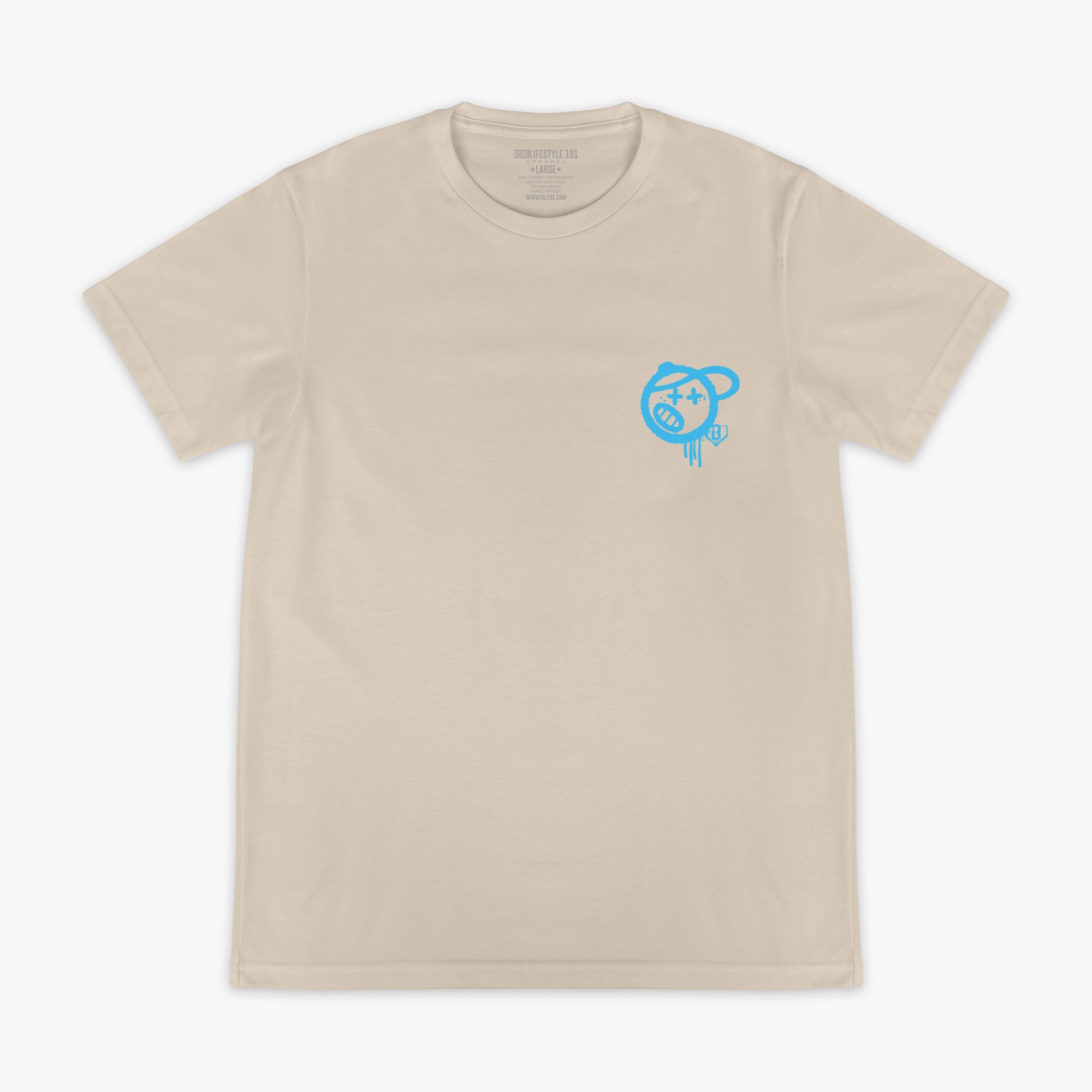Vandal Youth Tee - Tan/Light Blue - Image 2
