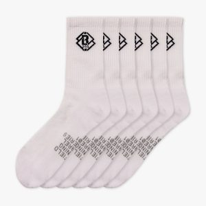 Crew Performance Poly Socks 6-Pack - White
