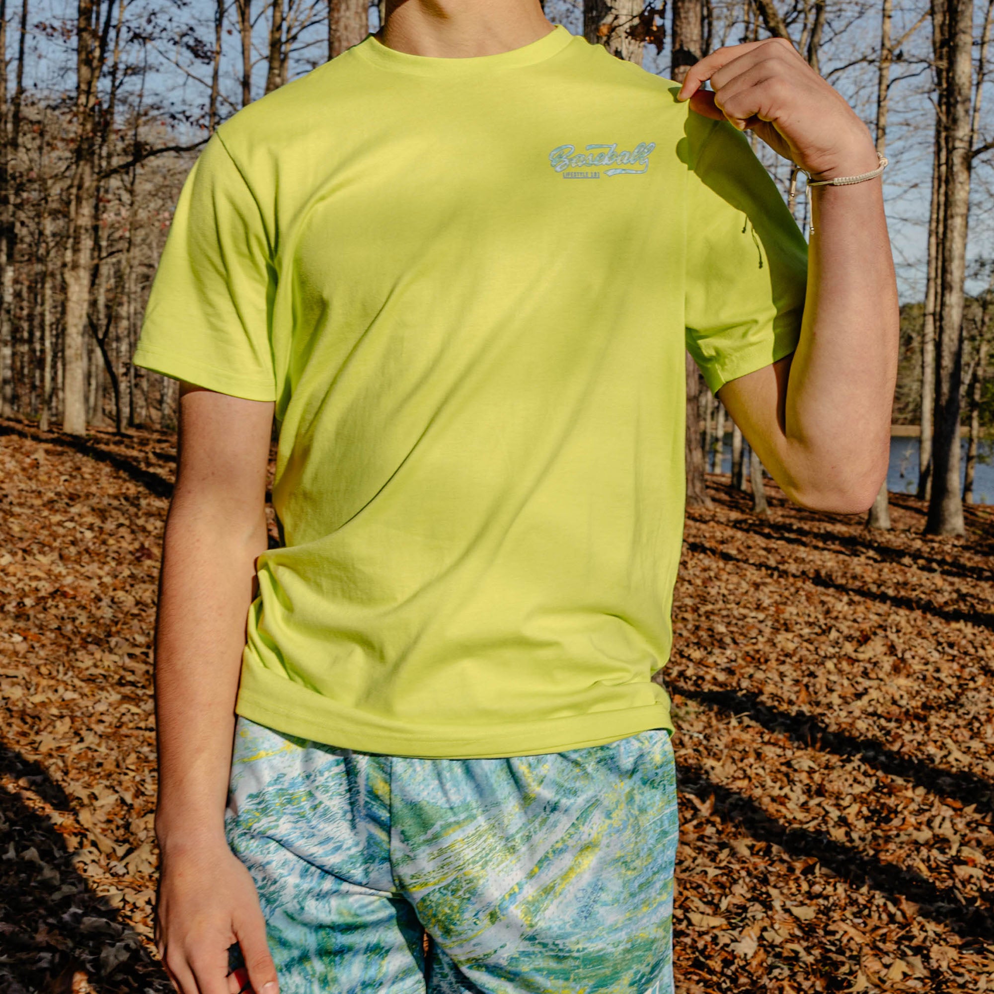 Realtree Established Youth Tee - Bright Yellow/Aspect-Teal - Image 4
