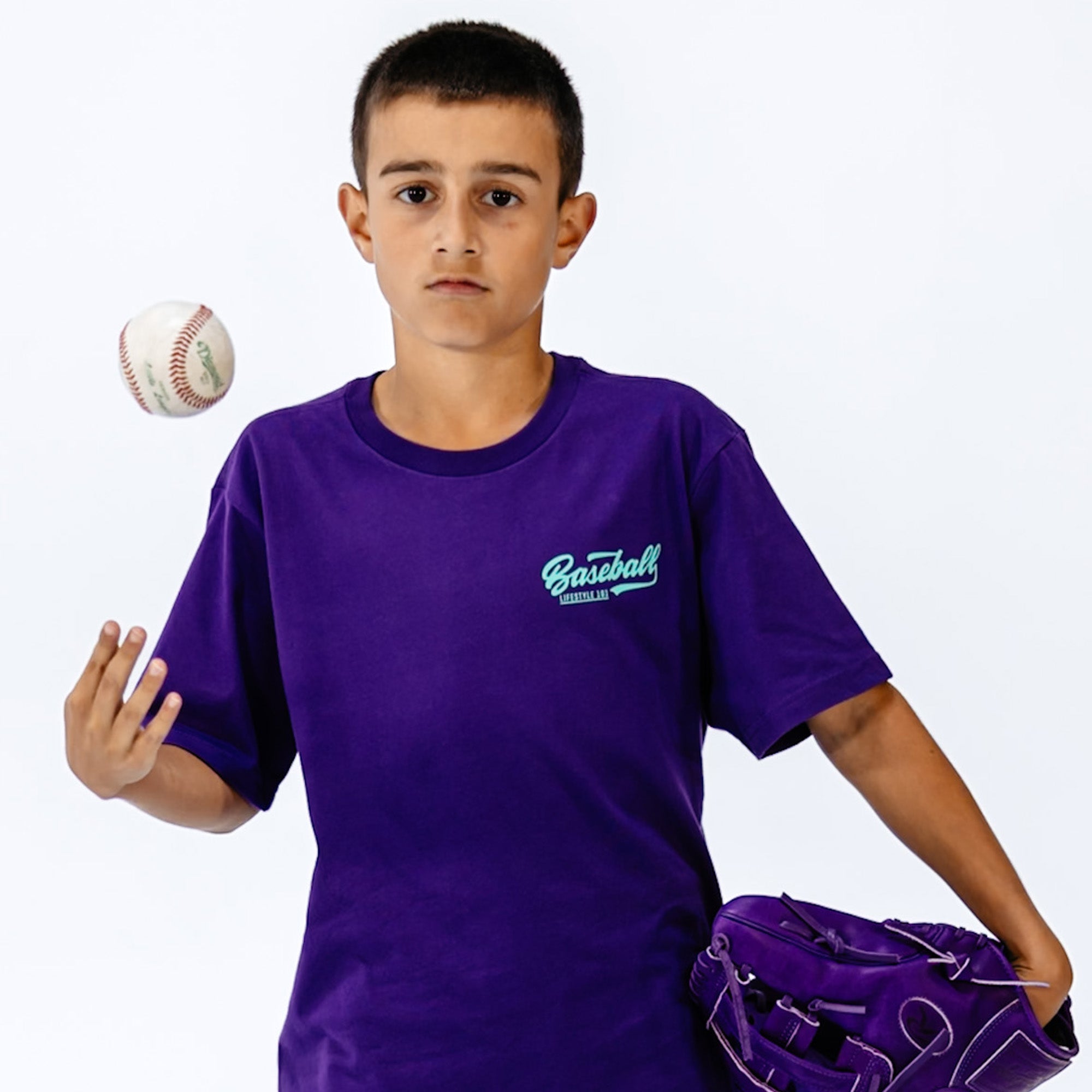 Established Youth Tee - Purple/Teal - Image 3