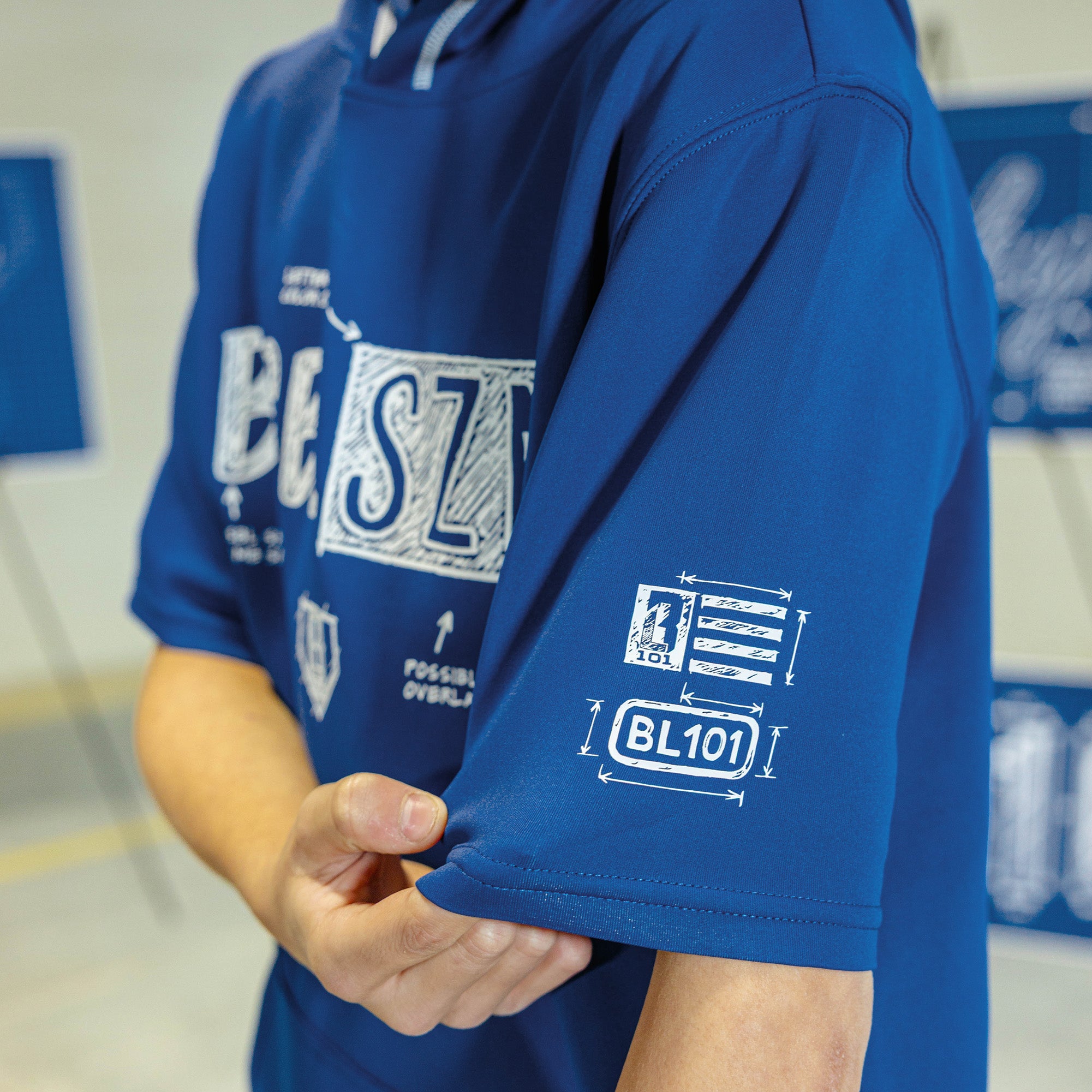 BSBL-SZN Short Sleeve Youth Hoodie V3 - Blueprint - Image 5