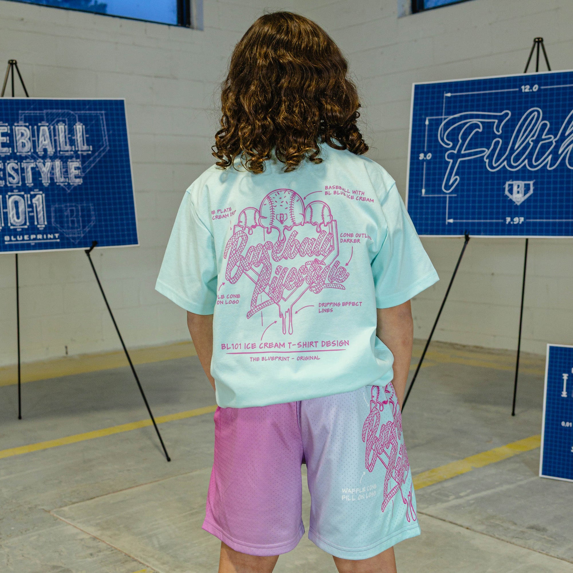 OG Ice Cream Design Youth Tee - Light Blue - Image 5