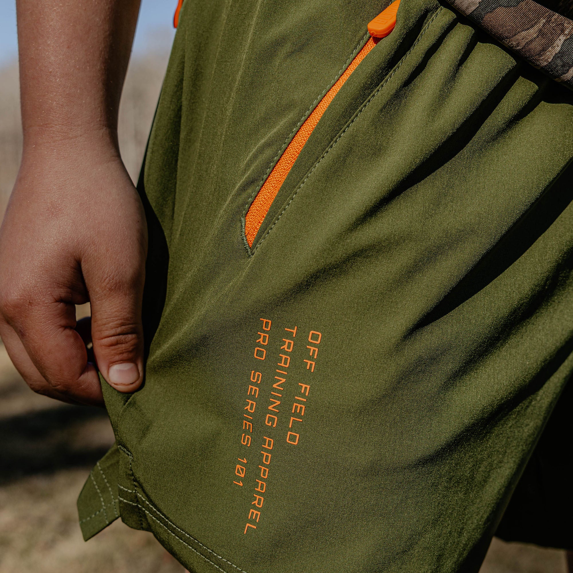 Realtree Pro Series Youth Shorts V2 with Liner - Olive Green/Legacy - Image 5