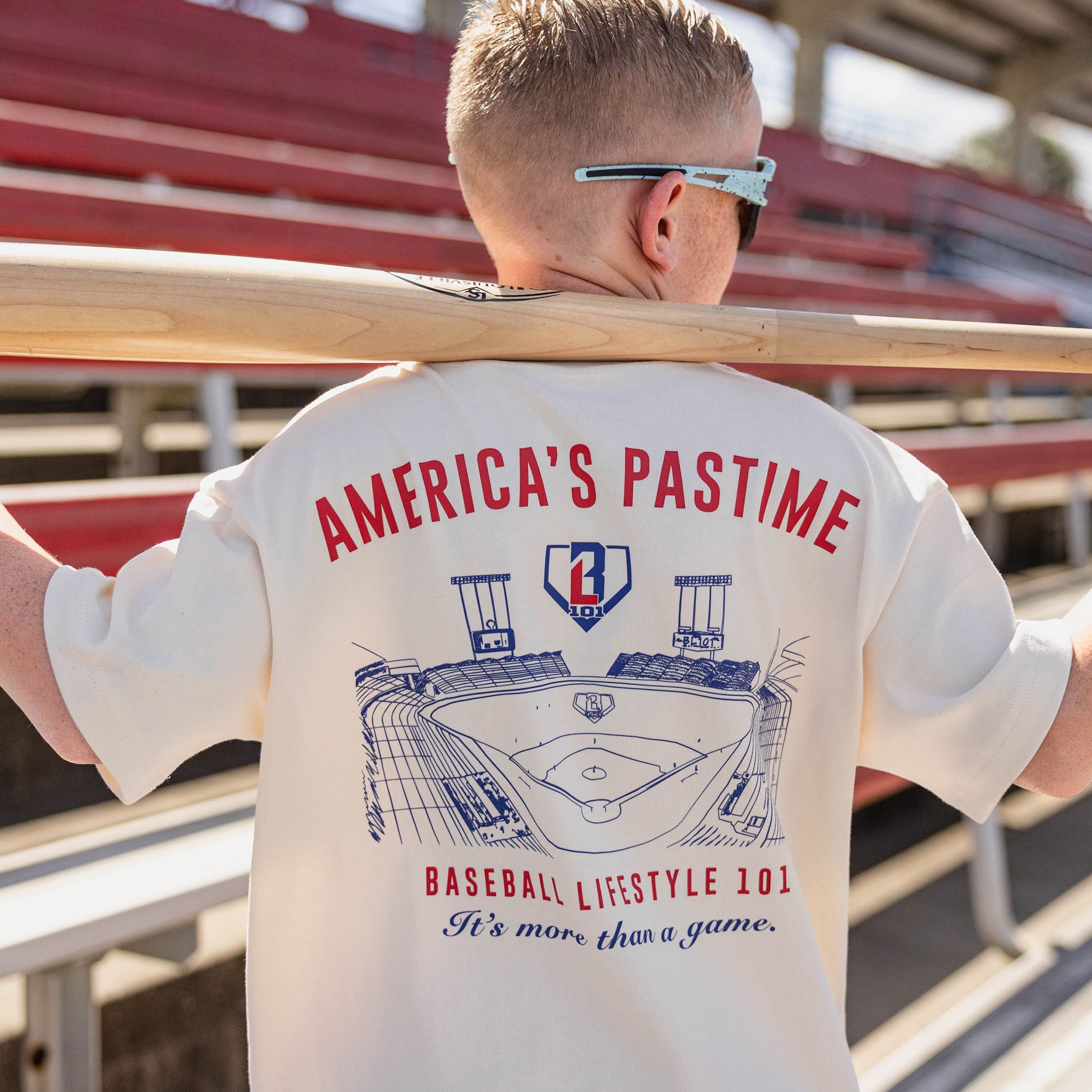 Stadium Youth Relaxed Tee - Bone - Image 5